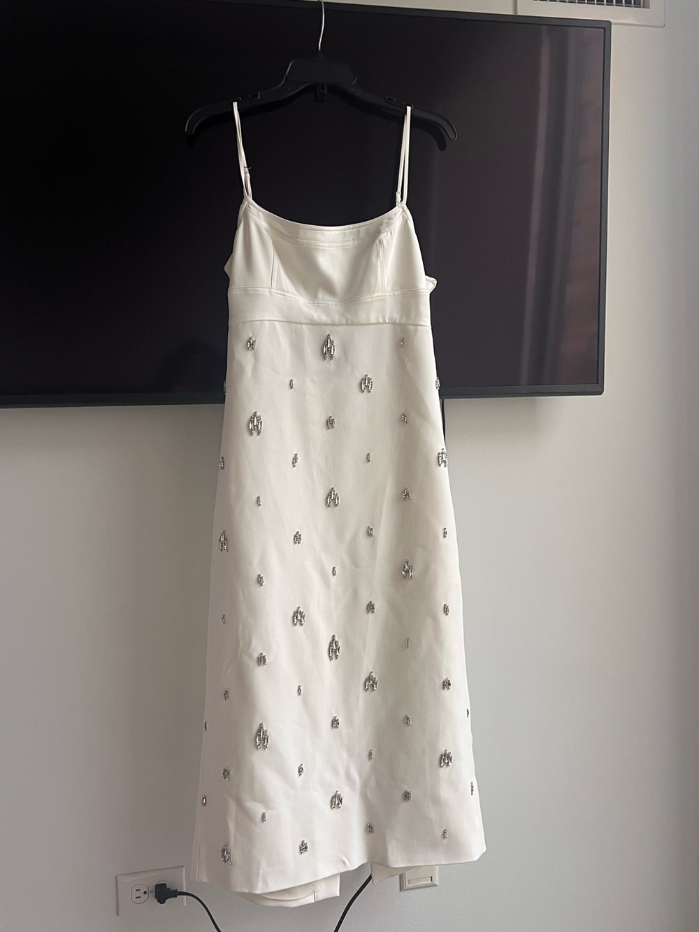 A.L.C White Embellished Slip Dress